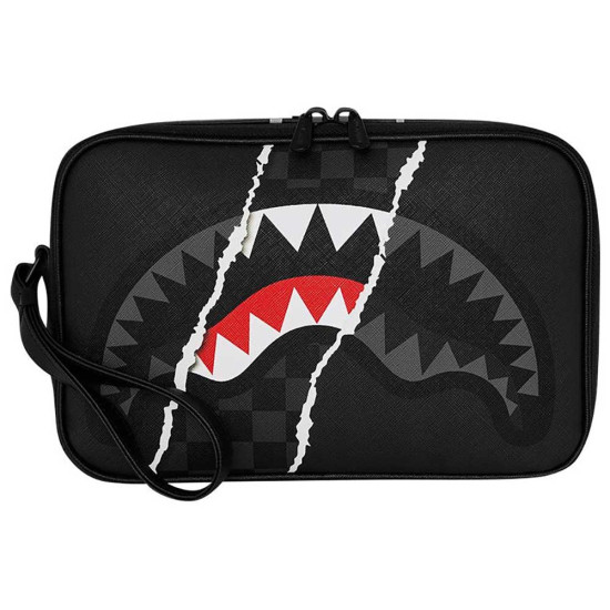 Sprayground Νεσεσέρ Center Rip Revealing Gray Check Toiletry Brick